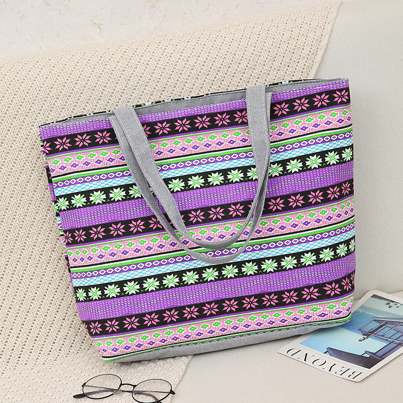 Double-Sided Printed Large Capacity Canvas Tote Bag