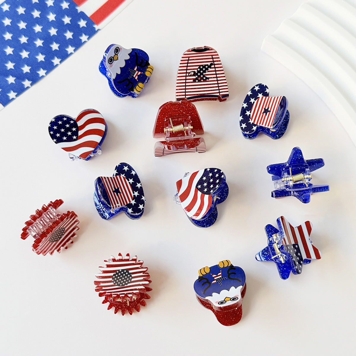 Independence Day Eagle Love Star Hair Clip