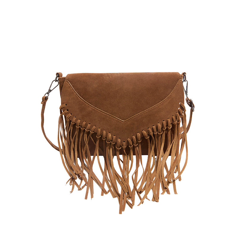 Western Fringe Crossbody Bag with Envelope Flap