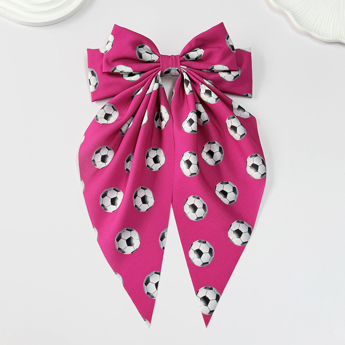 World Cup Football Print Bow Hair Clip