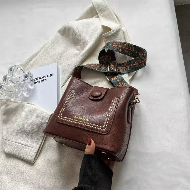 Women Vintage Premium New Fashion Shoulder Crossbody Handheld Bucket Bag