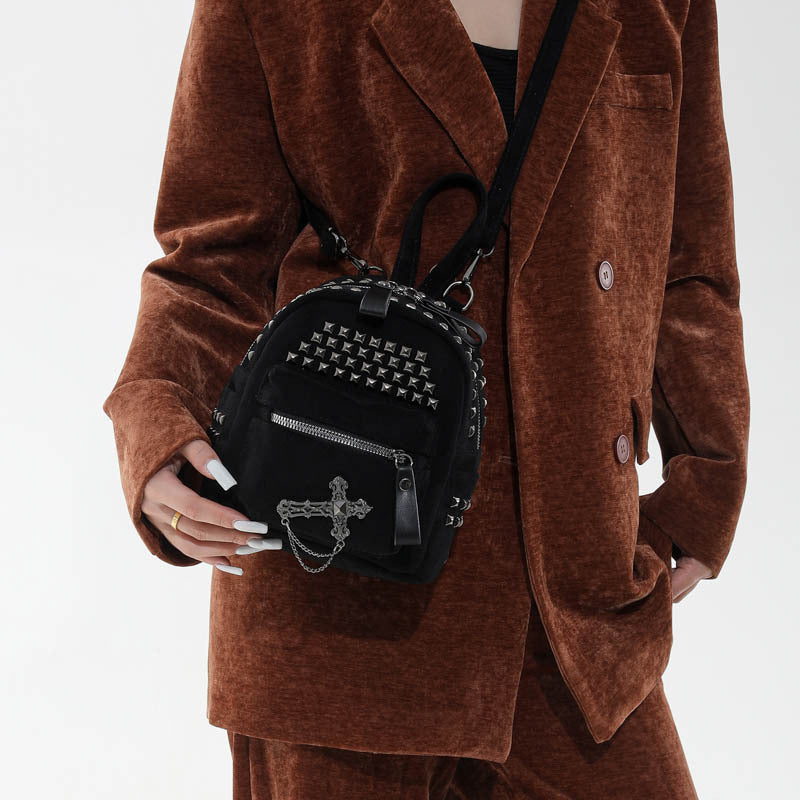 Vintage Studded Mini Suede Backpack