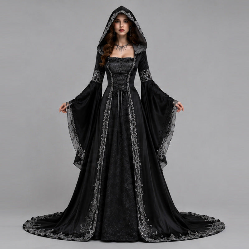 Halloween Hooded Medieval Renaissance Gown