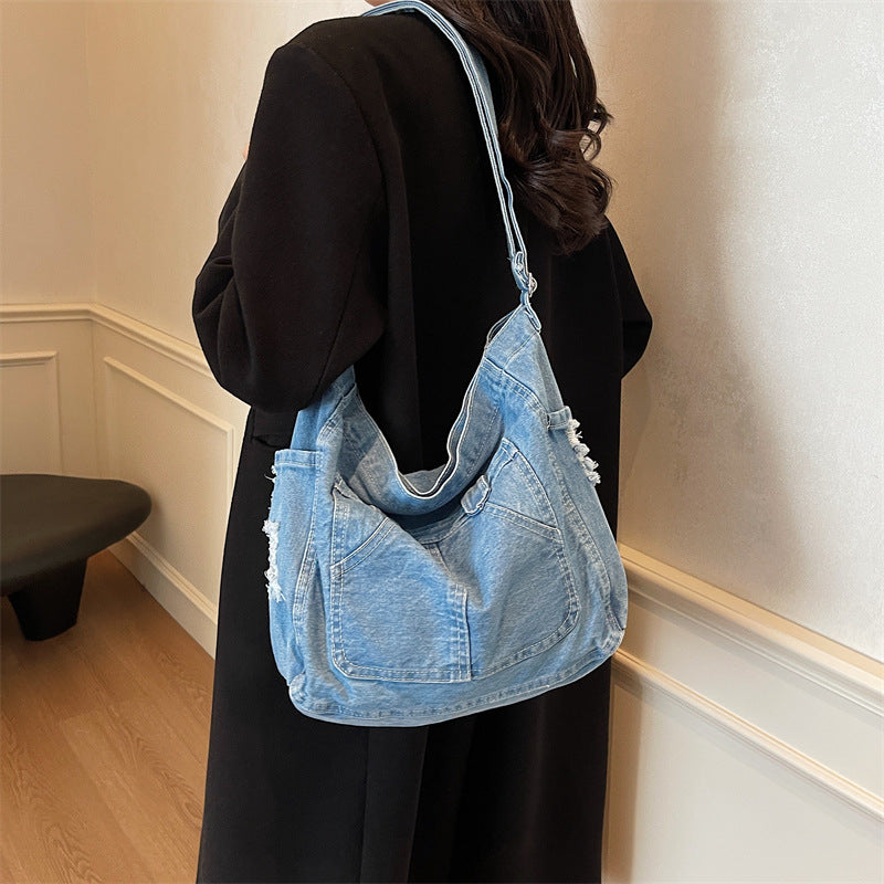 2026 Women Denim Casual Canvas Shoulder Crossbody Handbag Bag