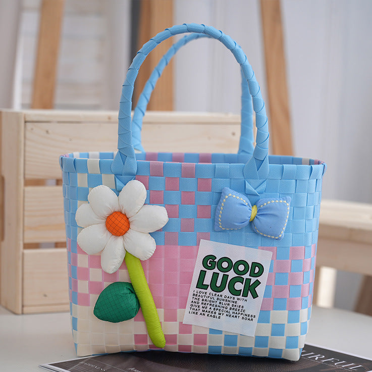 Decorative Plastic Woven Handbag