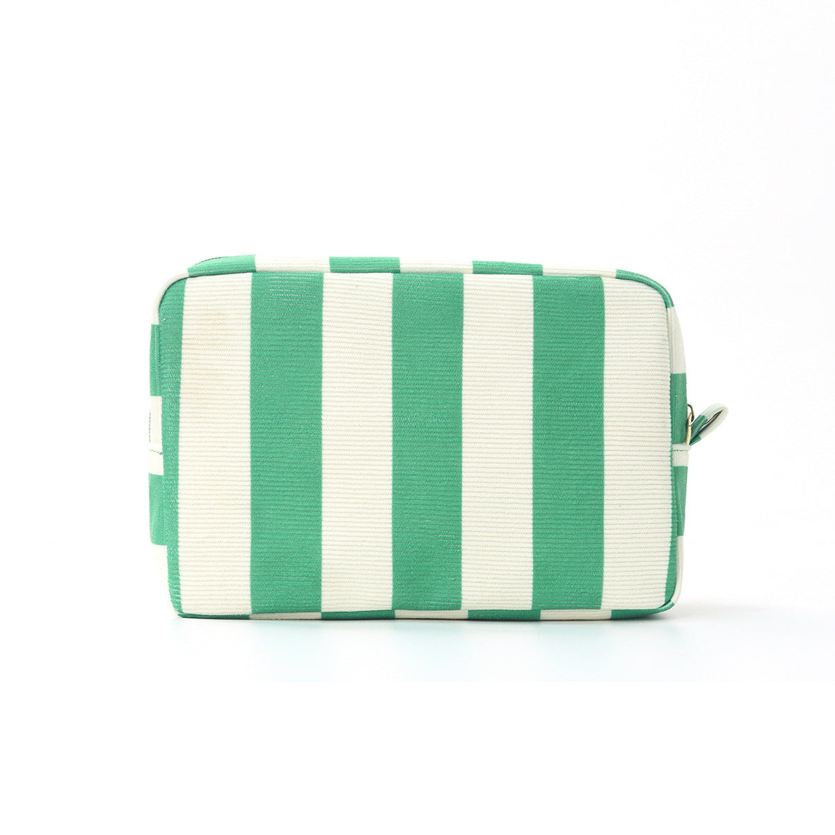 Corduroy Contrast Stripe Vertical Large Opening Octagonal Cosmetic Bag