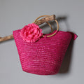 Women 2026 New Wheat Straw Woven Wooden Handle Pastoral Ins Style Handbag