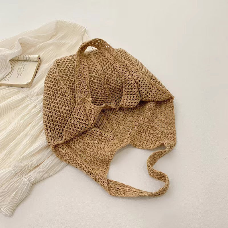 Large Capacity Knit Crochet Mesh Shoulder Beach Tote Bag