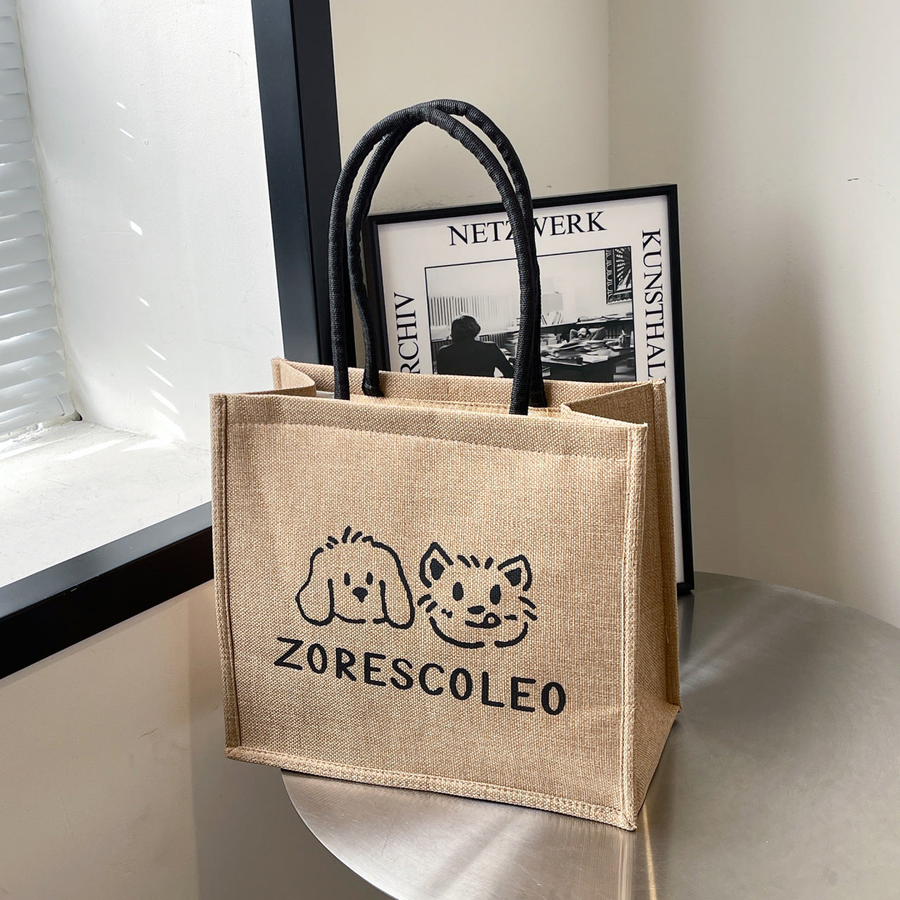 Large Capacity Linen Tote Commuter Bag