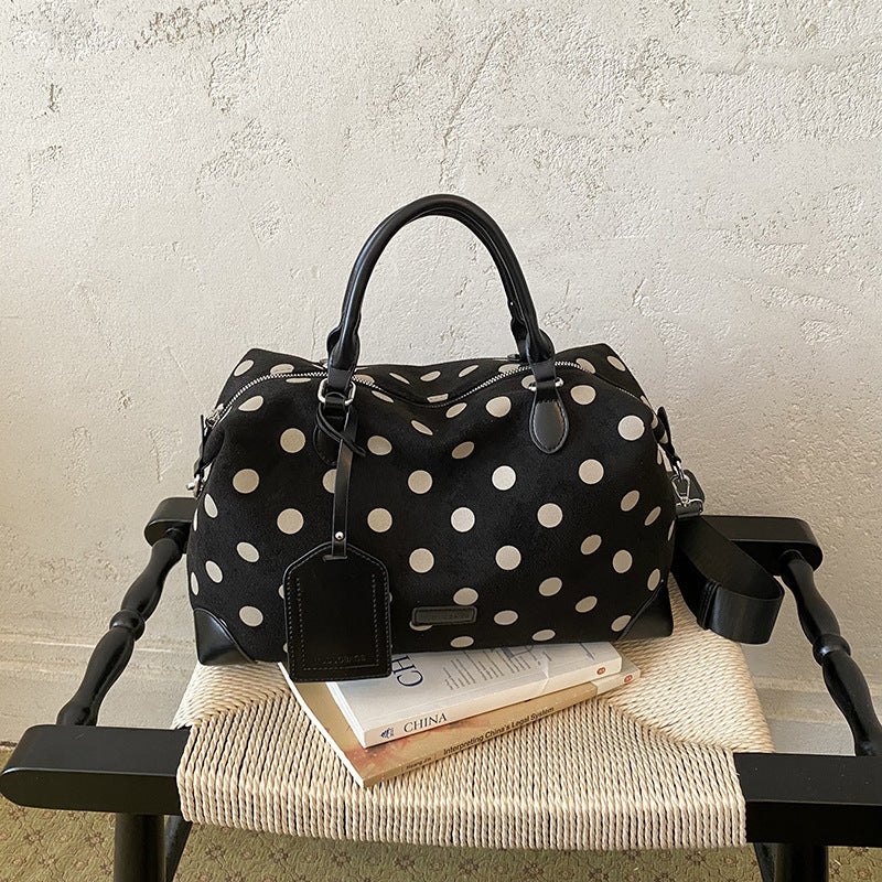 Retro Polka Dot Carryall with Strap