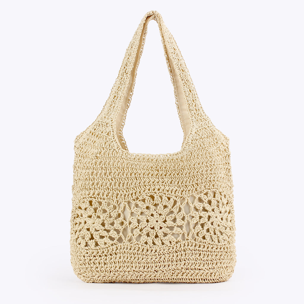 New Woven Shoulder Bag, Beach Vacation Photo, Daily Leisure, Work And Commuting, Versatile, Simple And Niche Women'S Bag