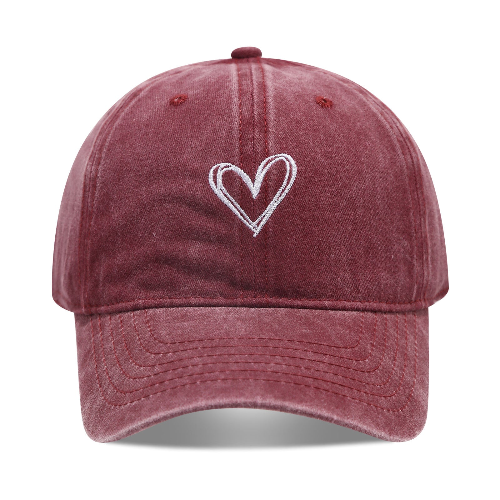 Literary Retro Embroidered Love Soft Peaked Cap