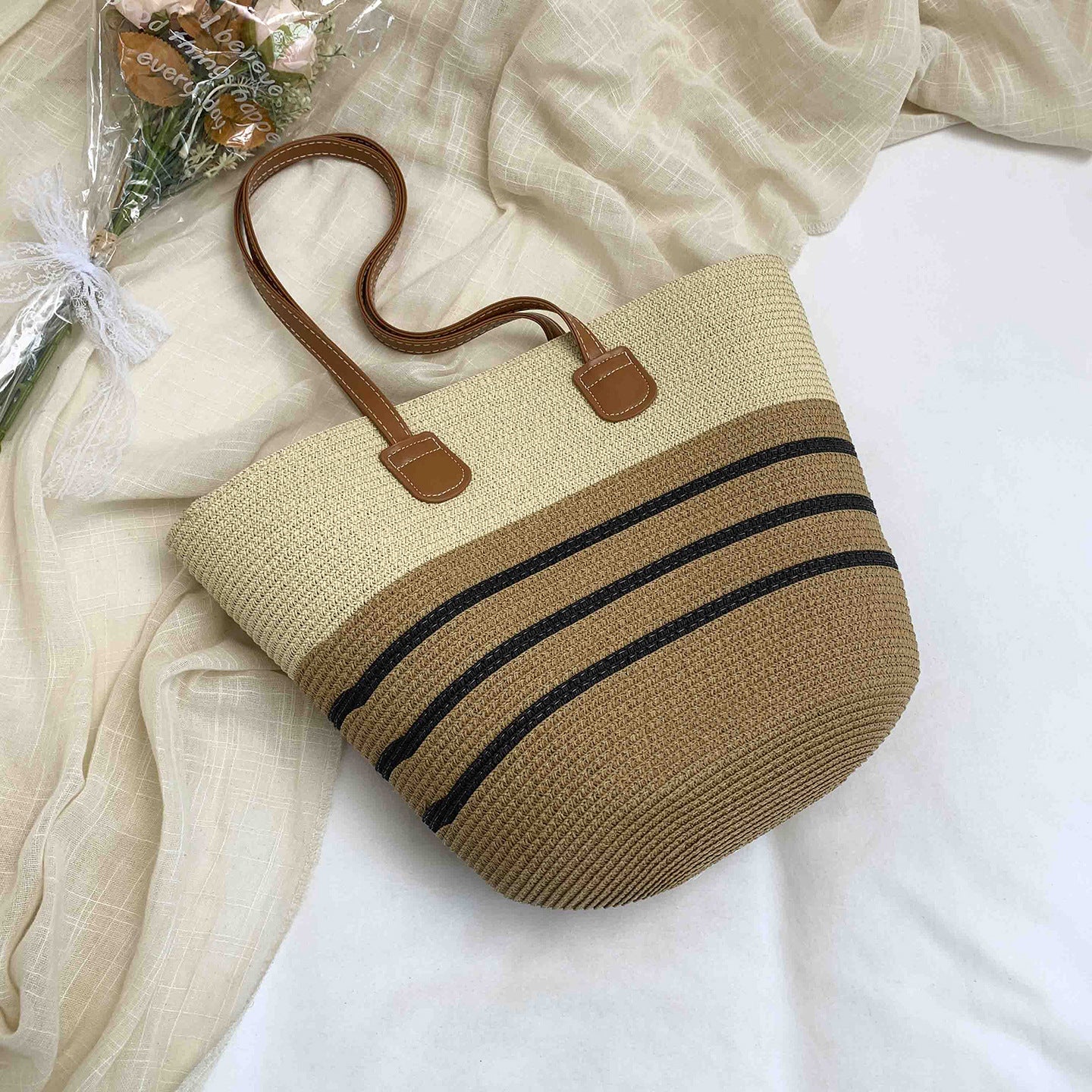 Women Straw 2026 Spring Woven Handbag Rattan Crossbody Large Tote Bag