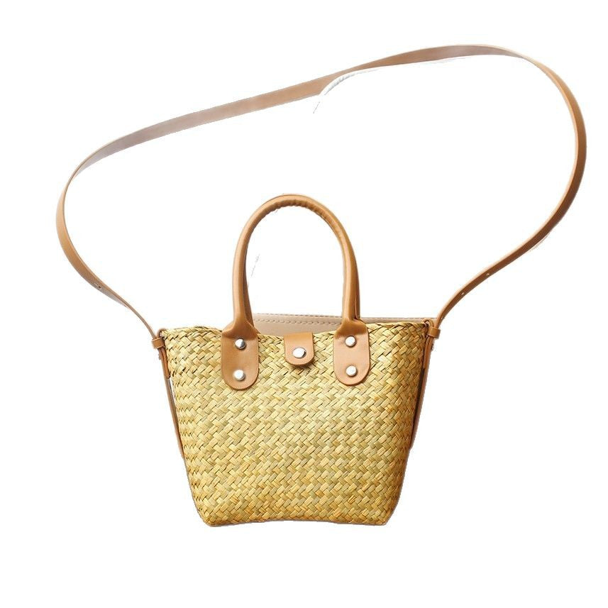 Woven Straw Mini Square Crossbody Bag