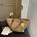 Women Beach Woven Handheld 2026 Spring New Large Shoulder Straw Tote Bag