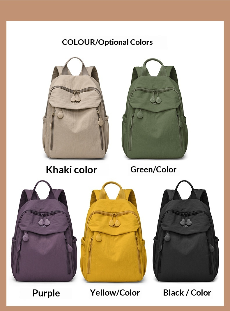Lightweight Multi Pocket Water Resistant Nylon Backpack