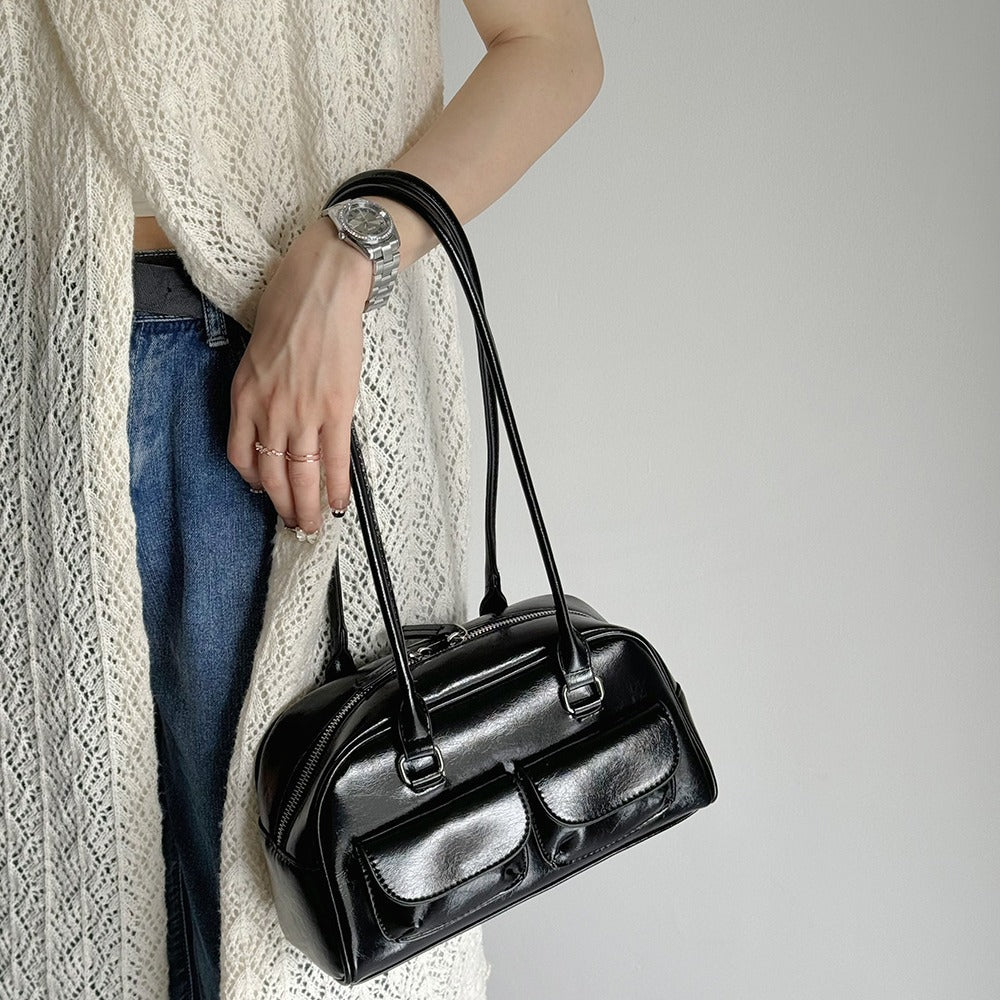 Retro Niche Design Large Capacity Pocket Bowling Armpit Handbag