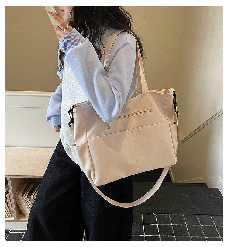 Lightweight Multi-Pocket Convertible Shoulder Tote Bag