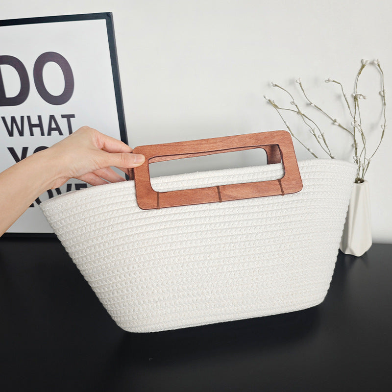 Large Capacity Rattan Retro Woven Tote Bag