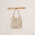 Large Capacity Rhombus Wax Rope Hollow Straw Beach Bag