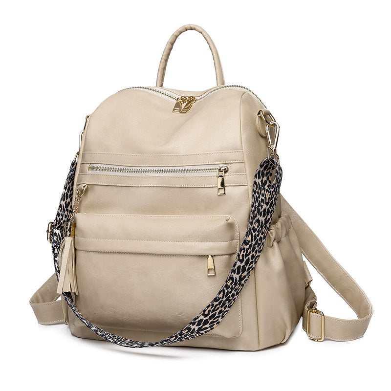 Women Large Trendy Vintage Soft Leather Convertible Shoulder Backpack