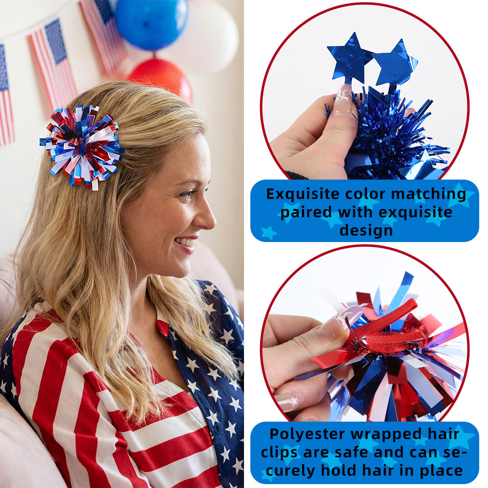 Independence Day Red White Blue Star Hairpin
