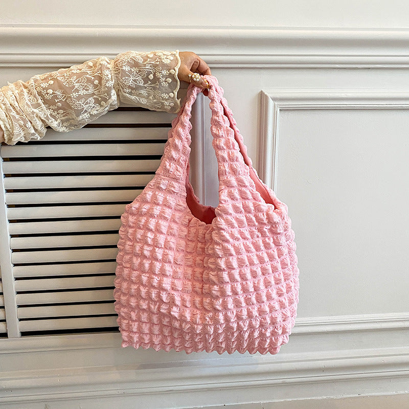 Pleated Cloud Puff Armpit Tote Bag