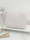 Quilted Small Floral Portable Toiletry Bag