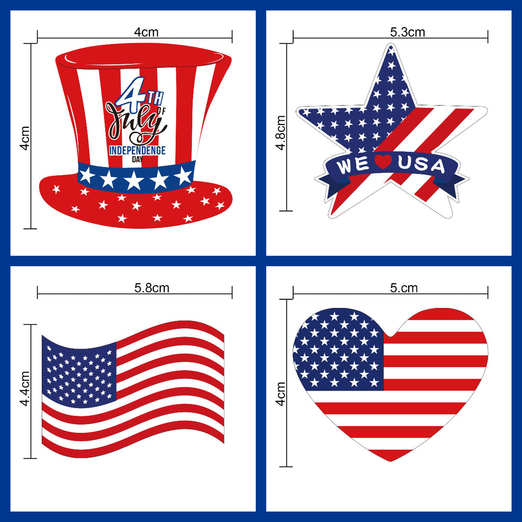 Independence Day USA 250th Flag Love Face Sticker