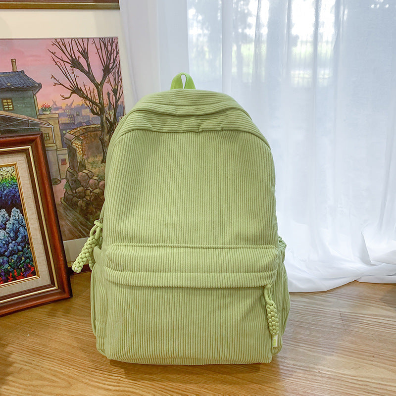 Women 2026 Corduroy Backpack, Large Capacity Student School Bag