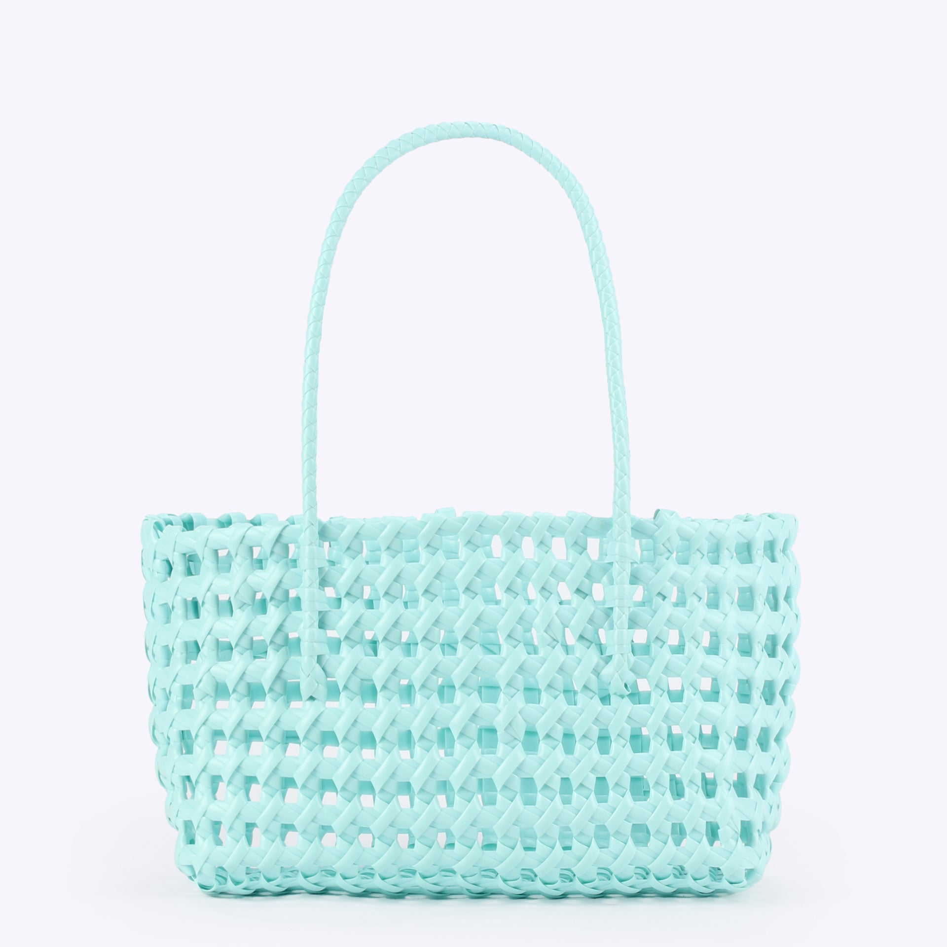 Women Hollow Woven Basket Bag, Casual Beach Vacation Shoulder Bag