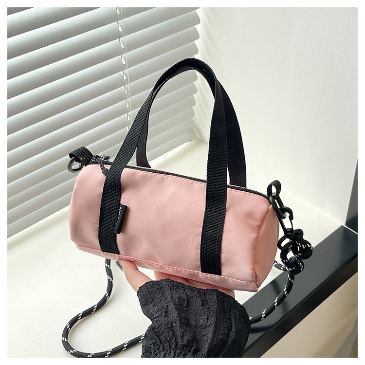 Oxford Cloth Mini Cylindrical Shoulder Bag