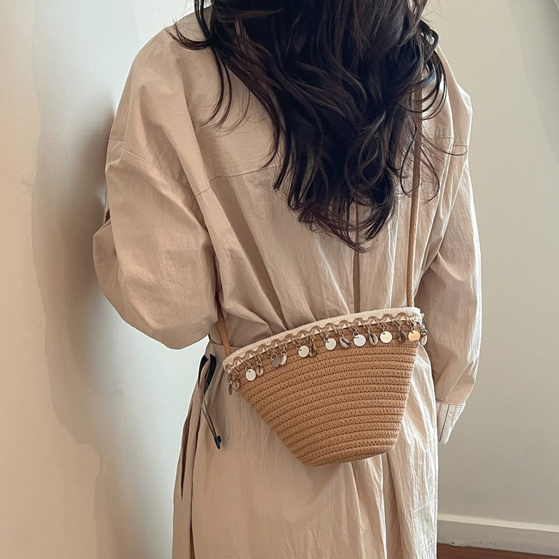 Women 2026 Spring New Fashion Minimalist Crossbody Korean Unique Woven Bag