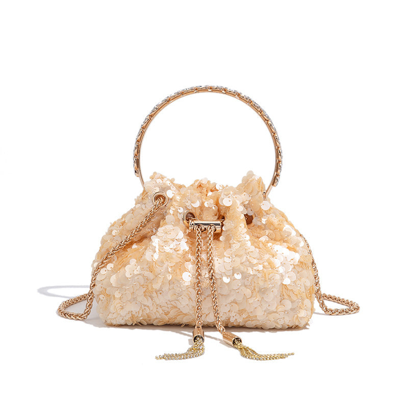 Gradient Full Diamond Tassel Evening Bag