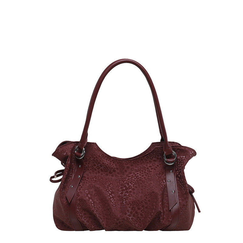 Retro Inspired Shoulder Bag with Elevated Texture