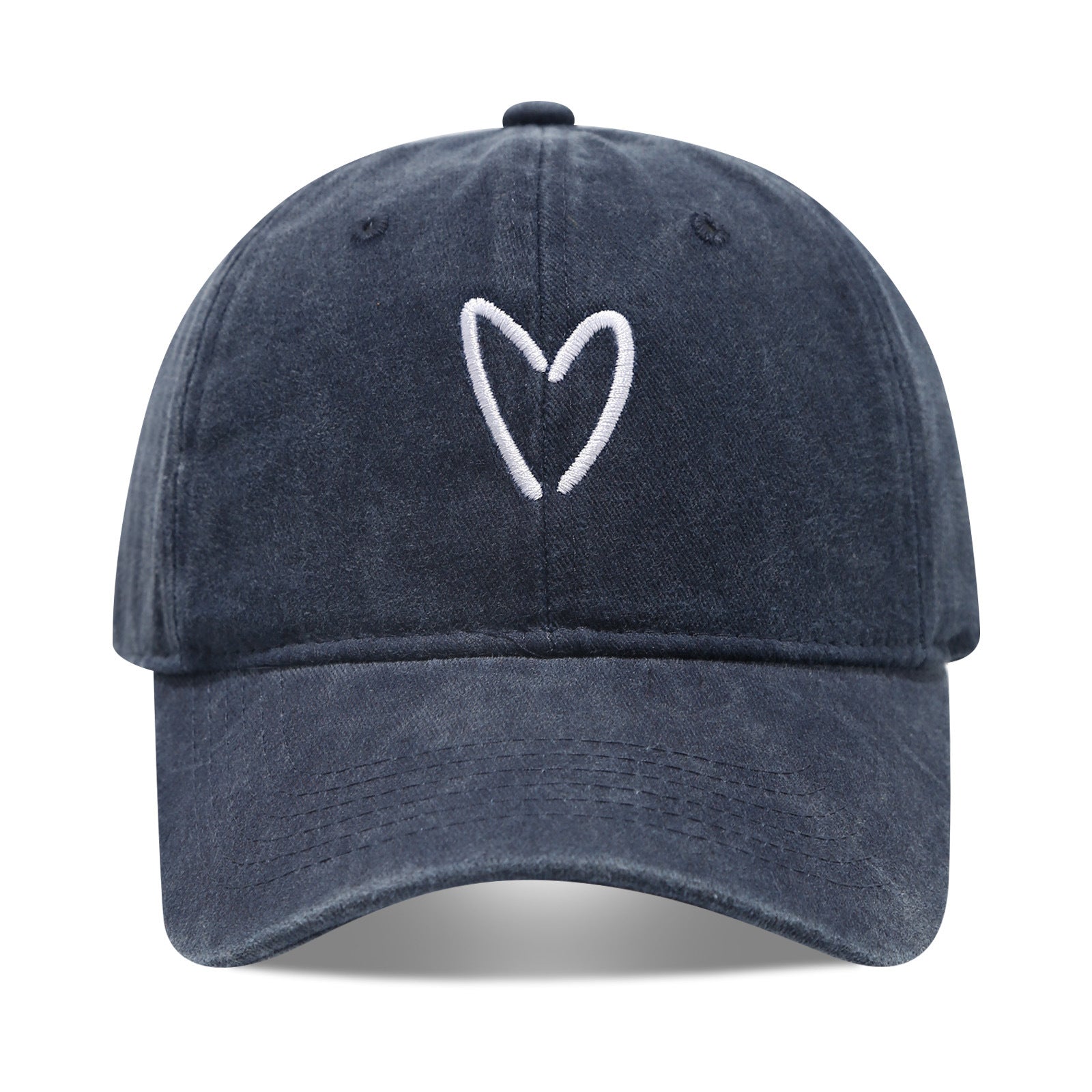 Literary Retro Embroidered Love Soft Peaked Cap