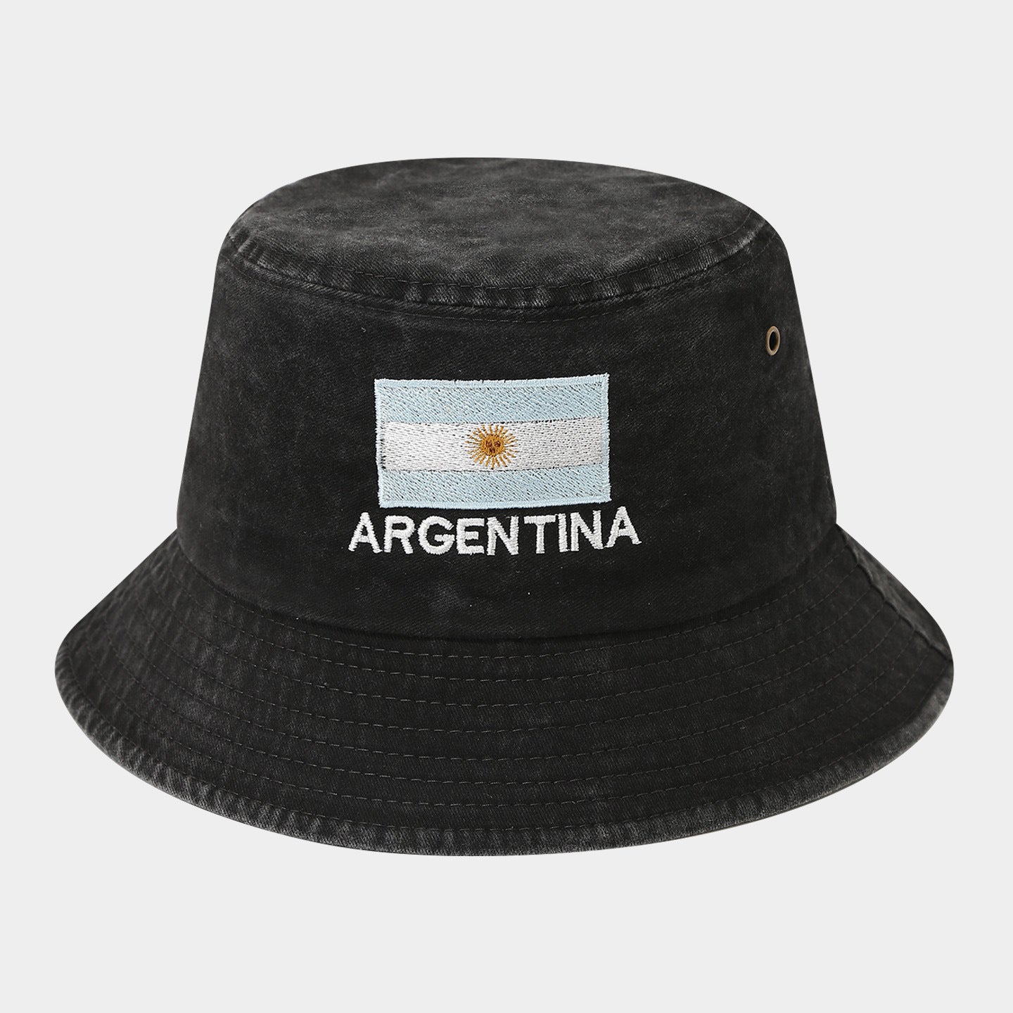Washed Foldable World Flag Fisherman Hat