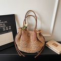 Women 2026 New Shoulder Straw Large Handmade Woven Beach Daily Bag