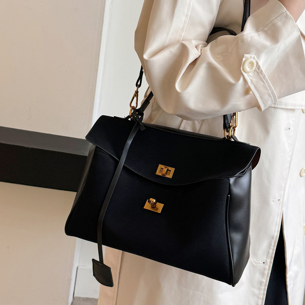 Retro Handbag with Gold Tone Hardware