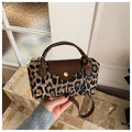 Mini Leopard Print Boston Snap Flap Bag