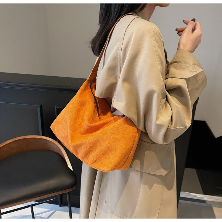Vintage Crescent Soft PU Leather Baguette Shoulder Bag