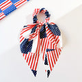 Independence Day Flag Bow Scrunchie Ponytail Holder