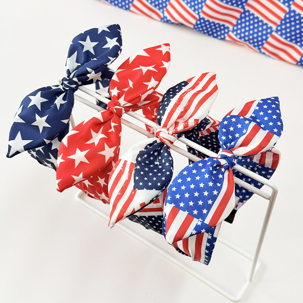 Independence Day American Flag Bow Headband