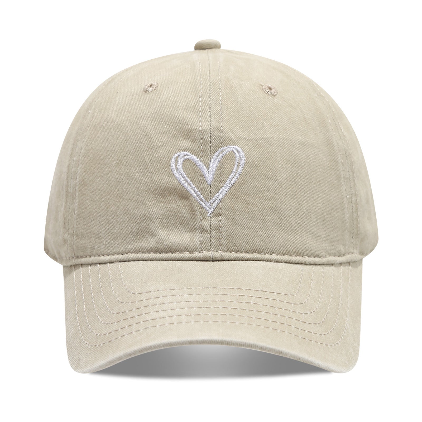 Literary Retro Embroidered Love Soft Peaked Cap