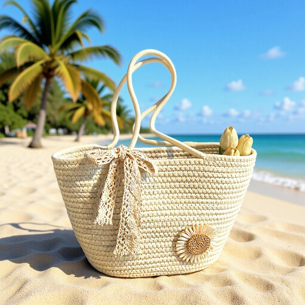 Large Capacity Hand-Woven Tote Crossbody Bag