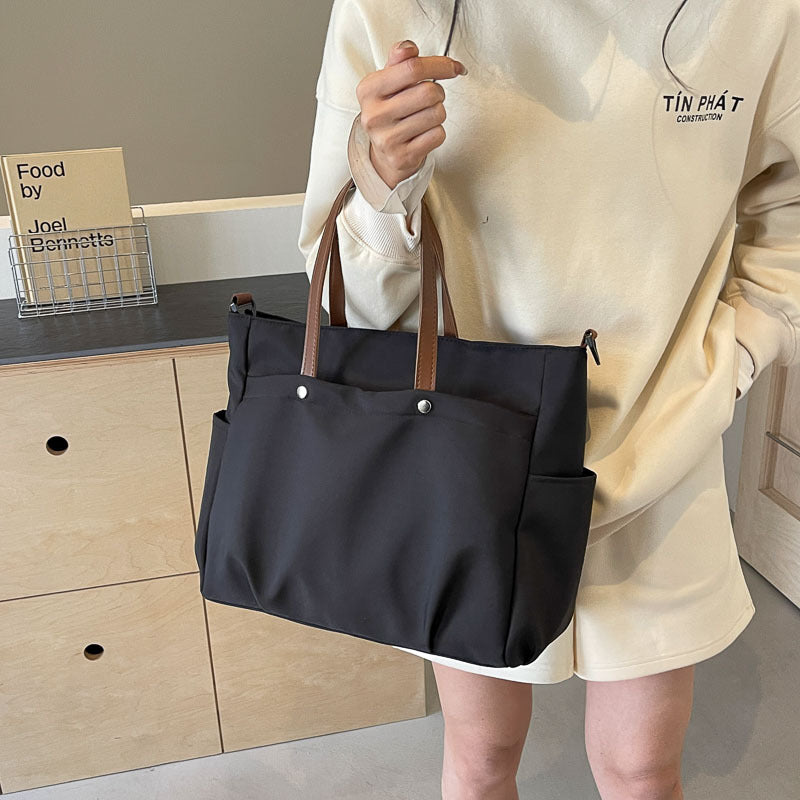 Large Canvas Tote Bag with Adjustable Crossbody Strap