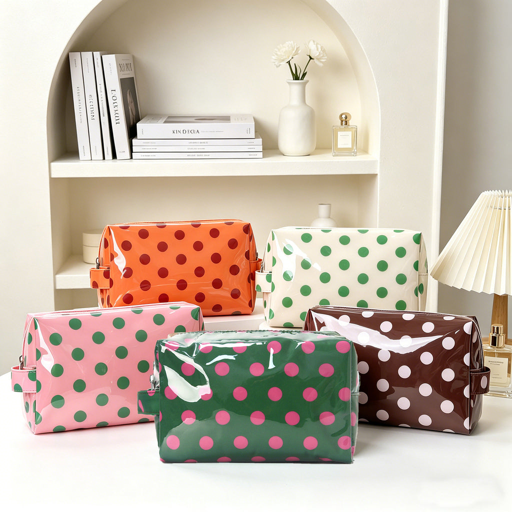 Waterproof Polka Dot PVC Cosmetic Travel Bag