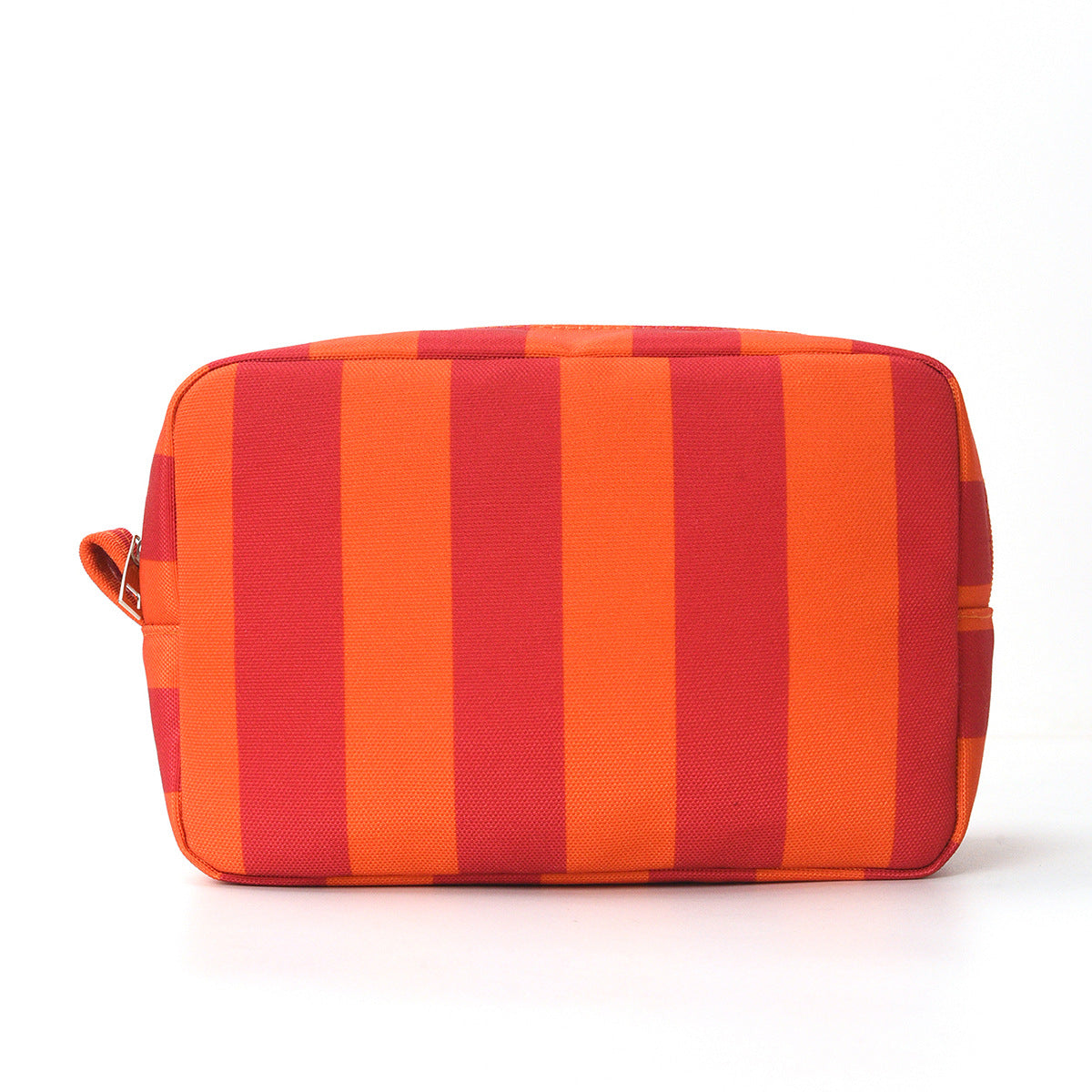 Corduroy Contrast Stripe Vertical Large Opening Octagonal Cosmetic Bag