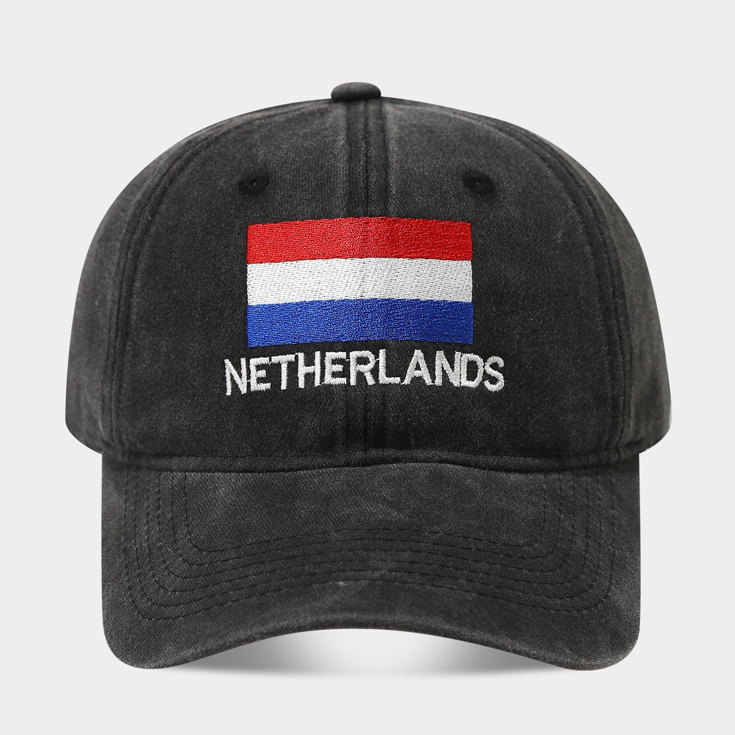 World Cup Flag Embroidered Black Baseball Cap