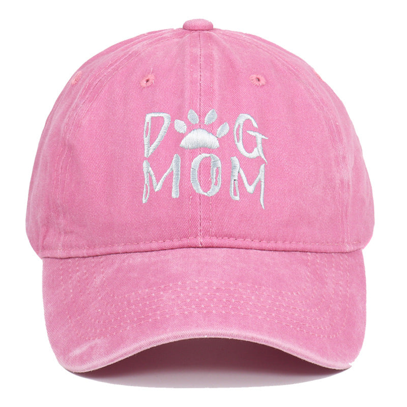 Washed Pure Cotton Embroidered Large Brim Cap